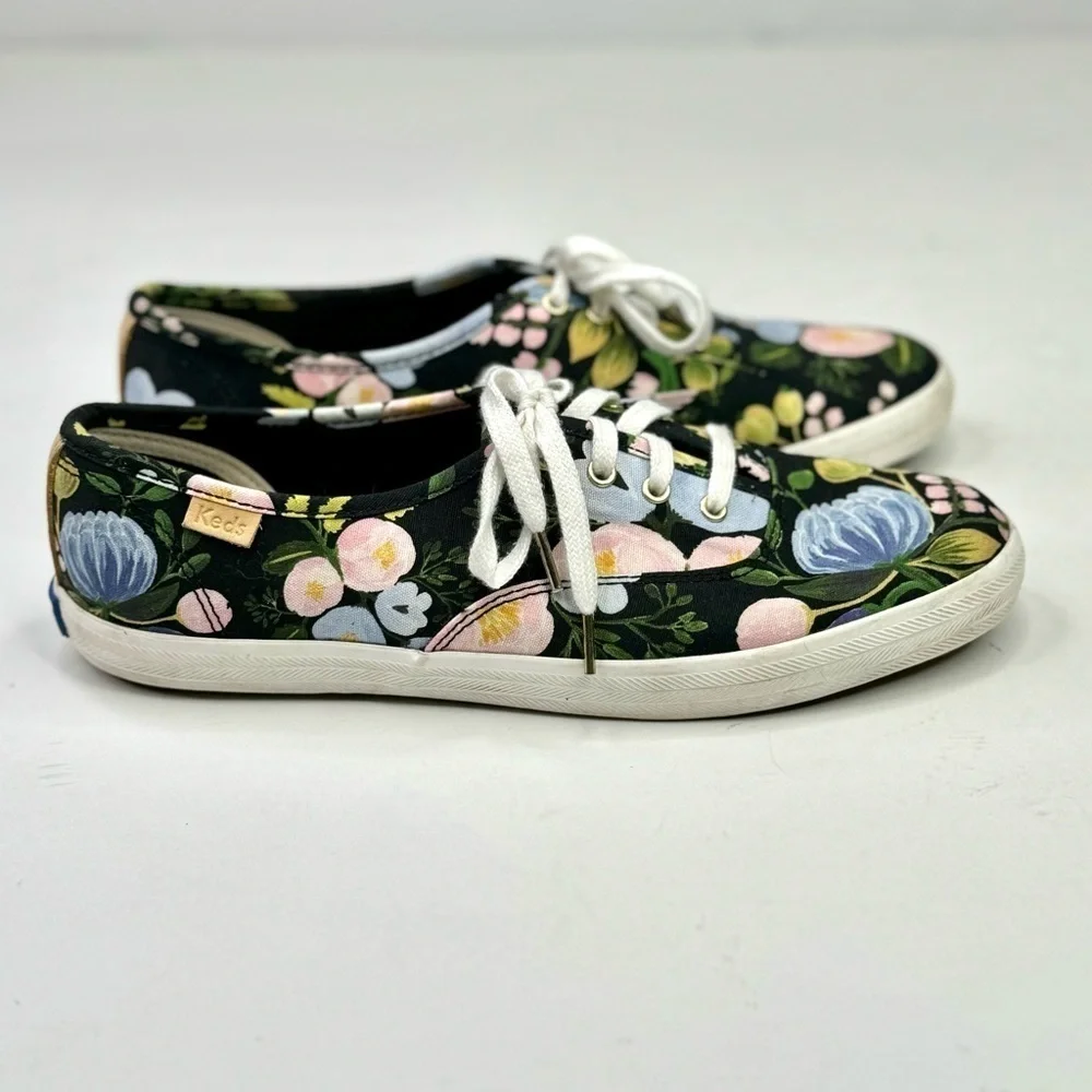 Keds x Rifle Paper Co sneakers floral lace up boho cottagecore 7.5